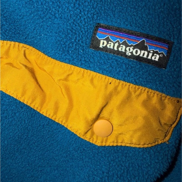 Patagonia Synchilla Snap T Fleece Blue Gold Pullover Men's XS Gorpcore - Picture 8 of 9